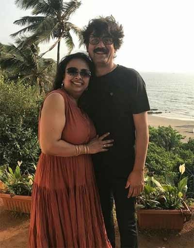 Prateek Trivedi with wife