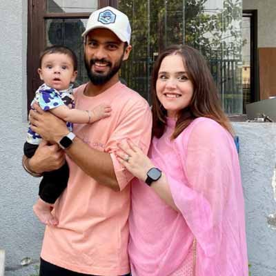 Mandeep Singh with wife and Son